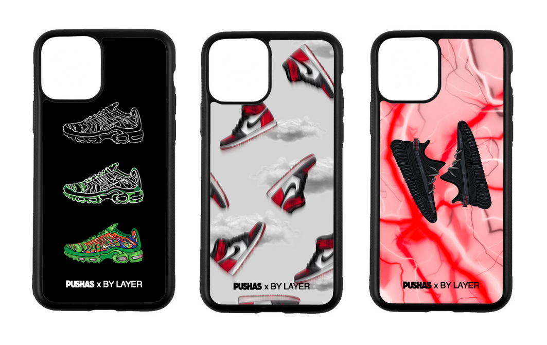 PUSHAS x BY LAYER Sneaker Phone Cases Drop PUSHAS x BY LAYER Sneaker Phone Cases Drop