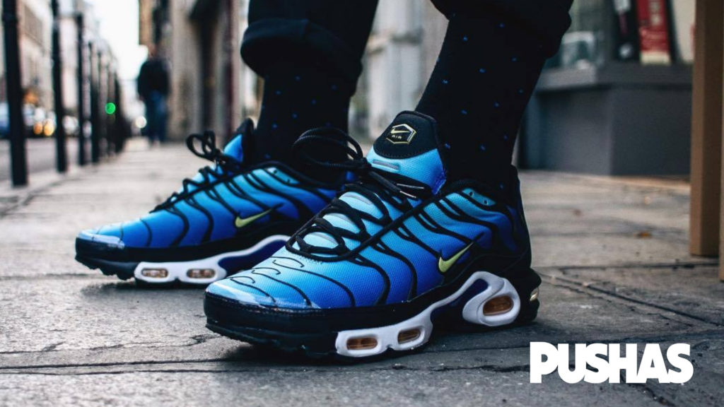 Rare Nike Air Max Plus 3 Tuned Leather Shoes Sneaker Blue Japan