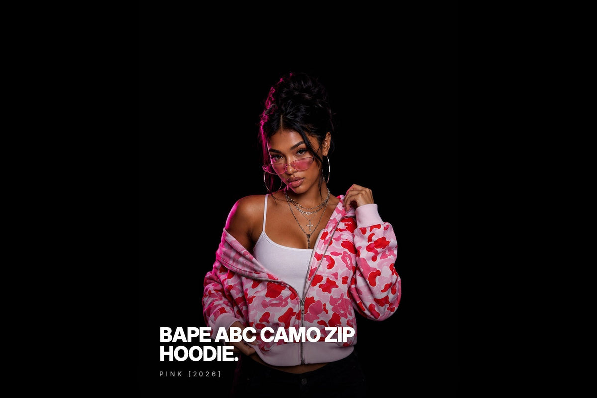 BAPE ABC Camo Heavy Wash Cropped Fit Zip Hoodie 'Pink' photographed by PUSHAS