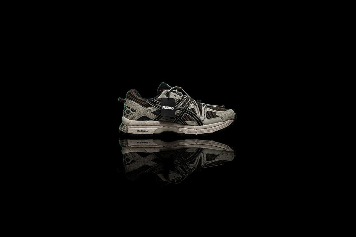 ASICS Gel-Kahana 8 'Pepper / Dark Sepia' photographed by PUSHAS
