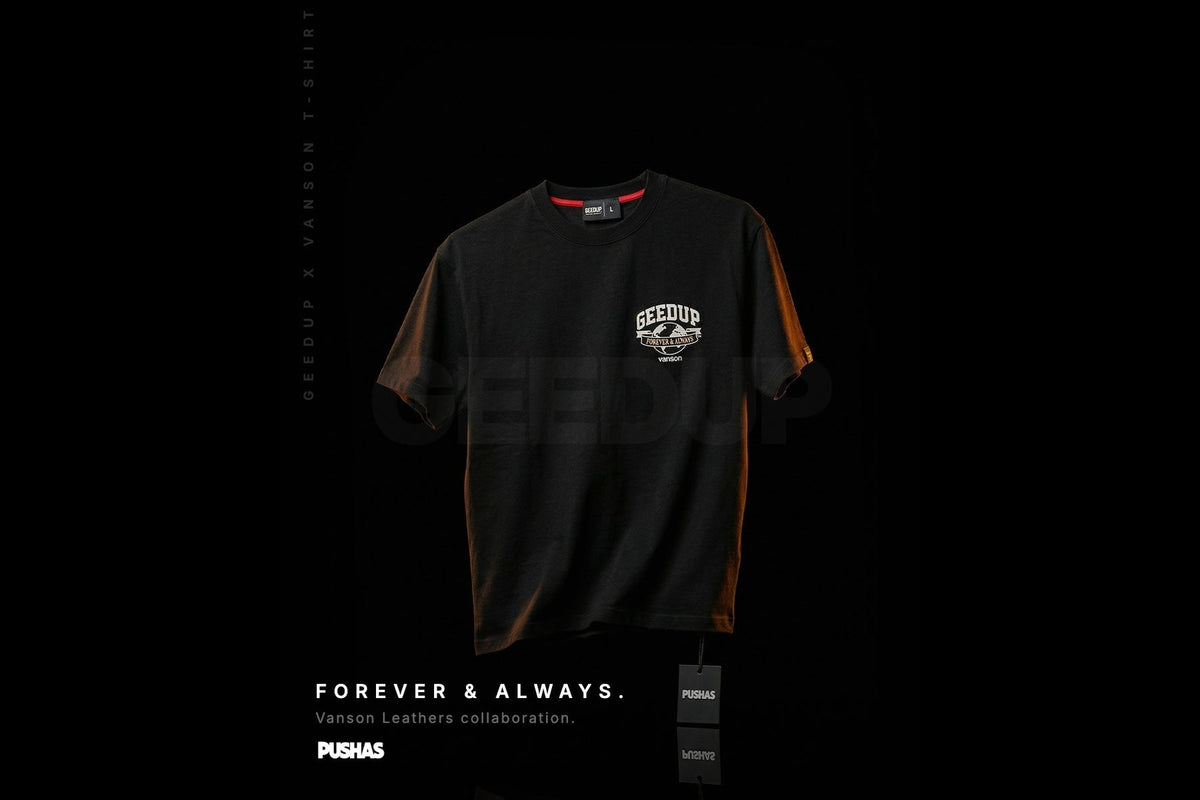 Geedup x Vanson T-Shirt 'Black' photographed by PUSHAS
