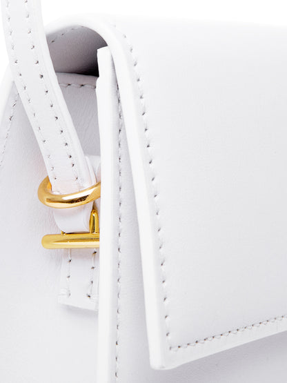 Jacquemus Leather Le Bambino Long Shoulder Bag 'White'