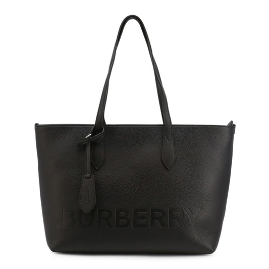 Burberry Leather Zip Fastening Shopping Bag with Lined Interior 'Black'