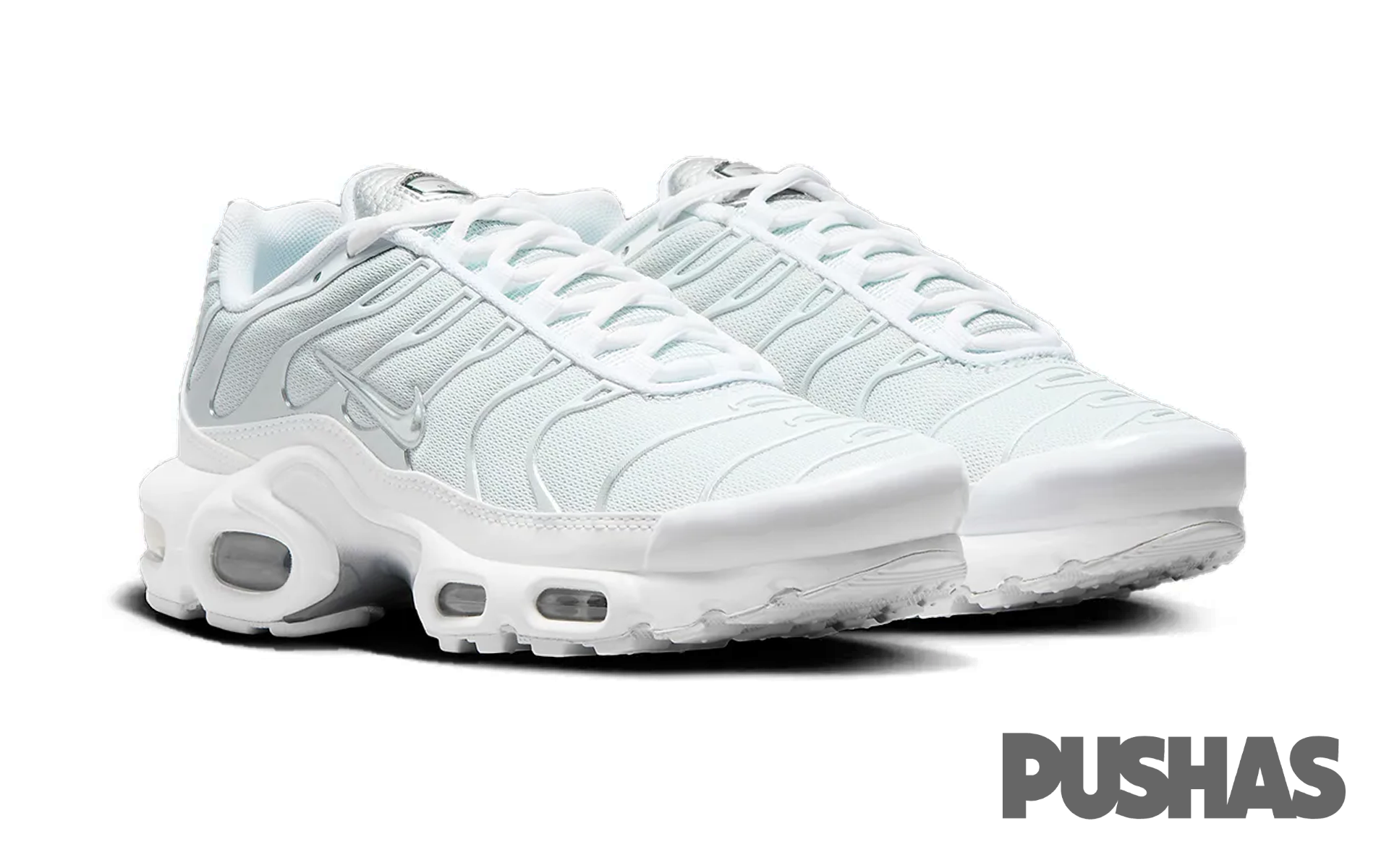 Nike air max plus white hot sale metallic silver