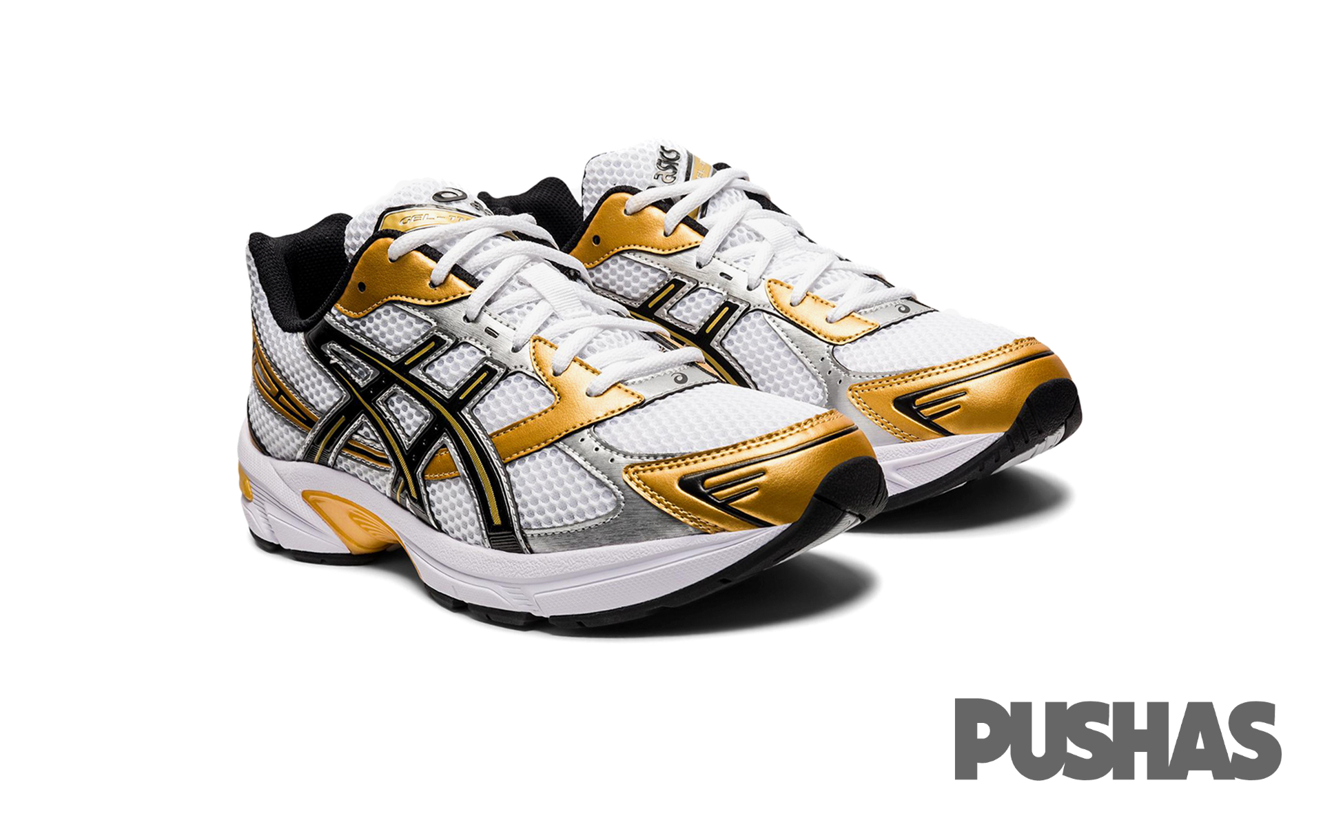 Asics white and clearance gold
