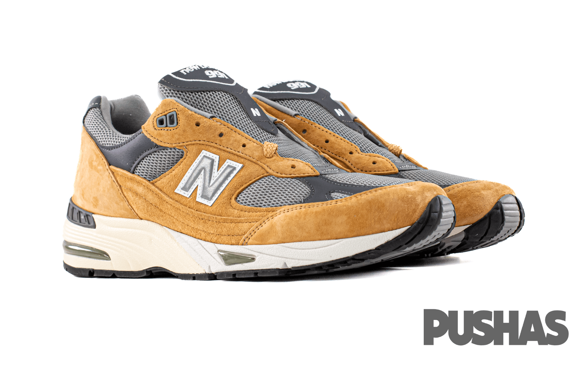 New Balance 991 MiUK Tan Grey Dark Grey 2022 PUSHAS