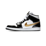 Air Jordan 1 Mid 'Patent Black White Gold' (2019)