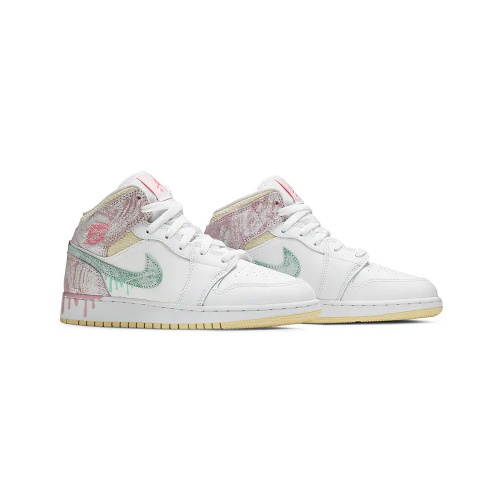 Air-Jordan-1-Mid-‘Paint-Drip’-GS-front-side