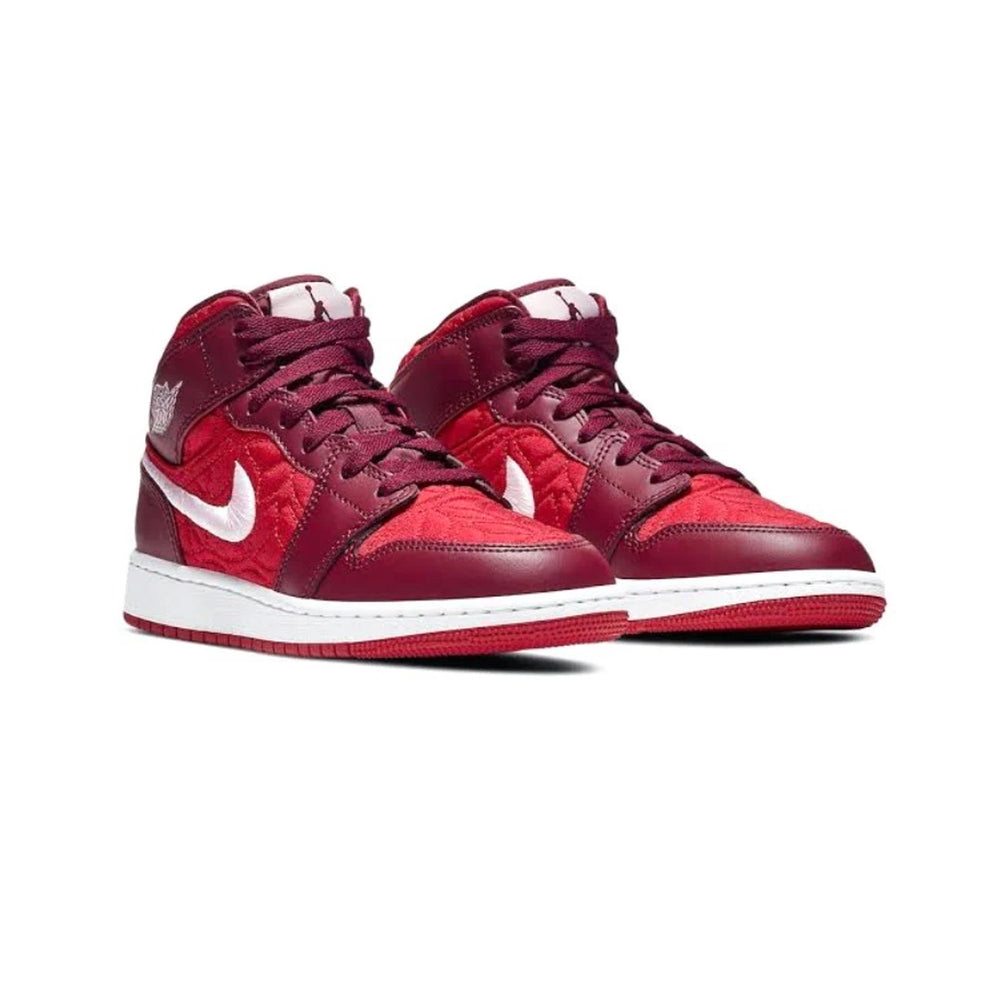 Air-Jordan-1-Mid-‘Red-Quilt’-GS-front-side
