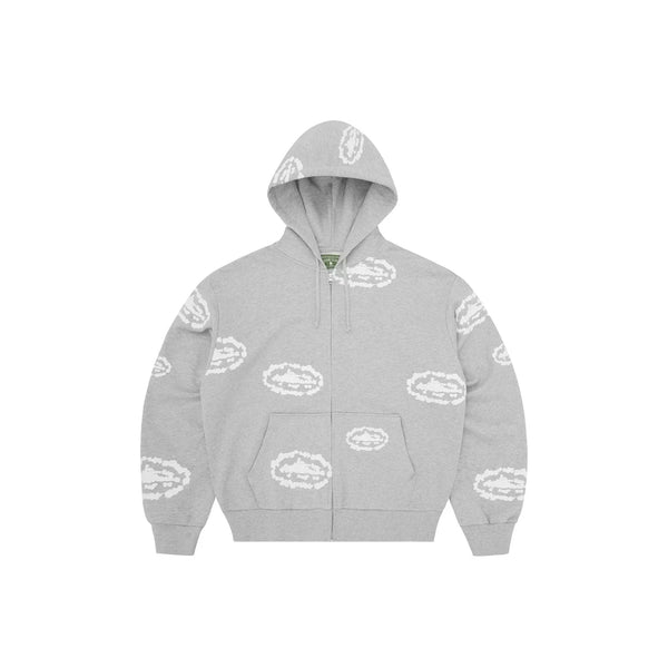 Corteiz x Denim Tears Island Wreath Zip Hoodie 'Heather Grey' (2025)