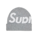 Supreme-Big-Logo-Beanie-'Ash-Grey'-(2024)-front