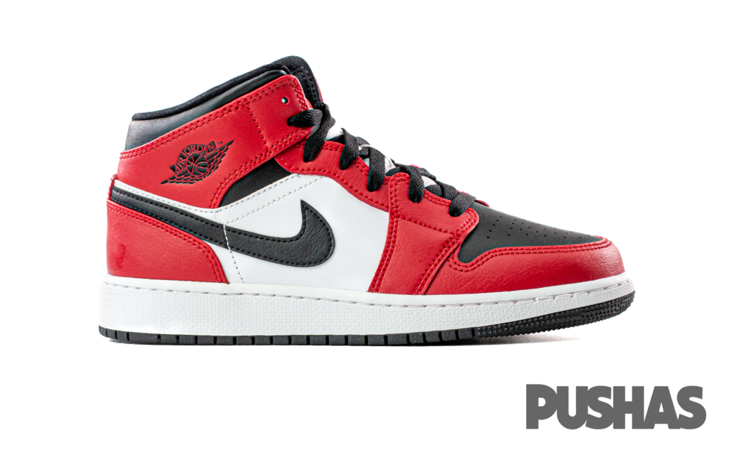 Air Jordan 1 Mid Chicago Black Toe GS PUSHAS