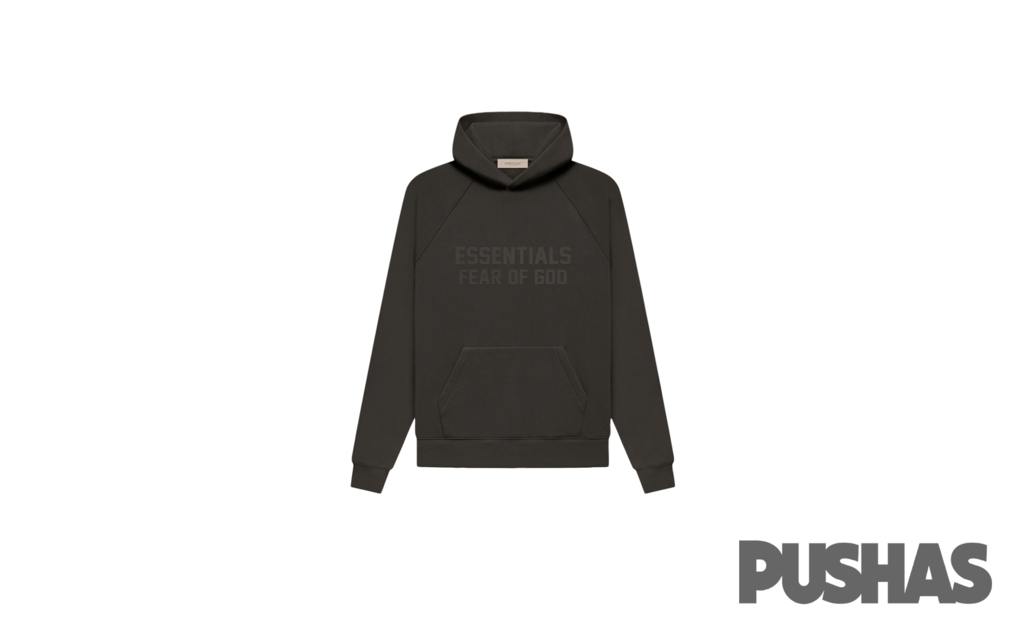 ESSENTIALS Pull Over Hoodie Off Black 2022 PUSHAS