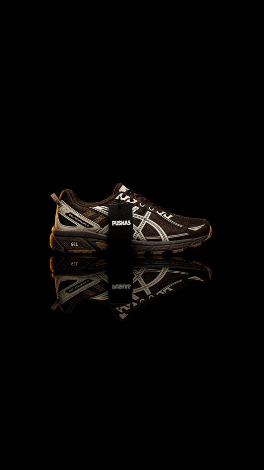 ASICS GEL-Venture 6 Cream Coffee Brown dad shoe studio hero
