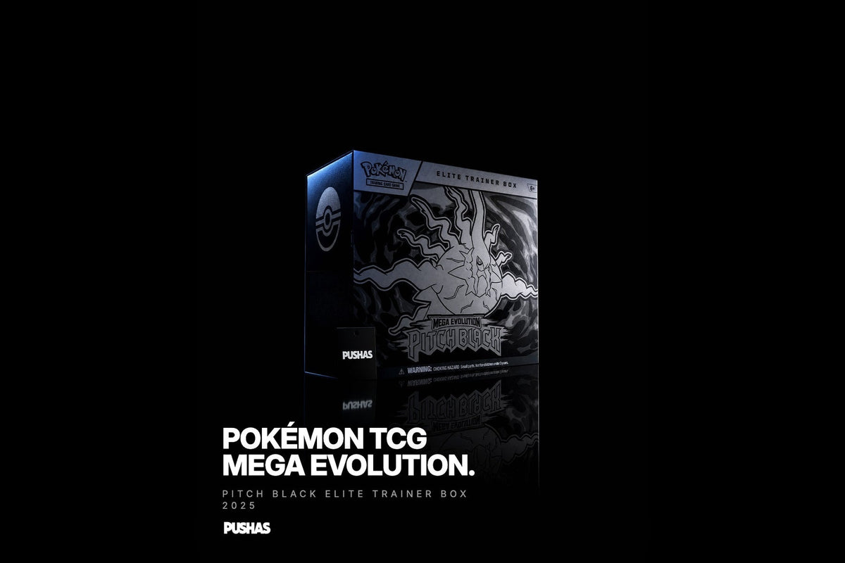 Pokémon TCG Mega Evolution 'Pitch Black' Elite Trainer Box photographed by PUSHAS