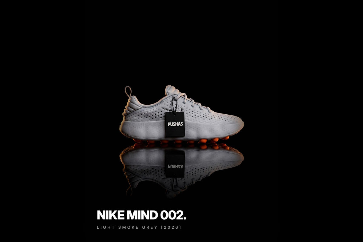 Nike Mind 002 'Light Smoke Grey' photographed by PUSHAS