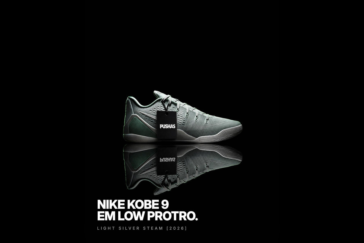 Nike Kobe 9 EM Low Protro 'Light Silver Steam' photographed by PUSHAS