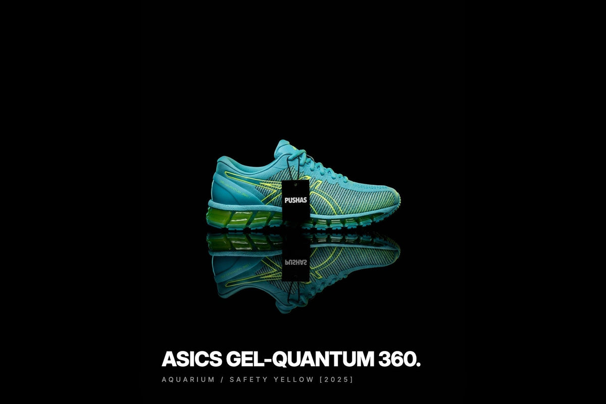 ASICS Gel-Quantum 360 I CM 'Aquarium / Safety Yellow' photographed by PUSHAS