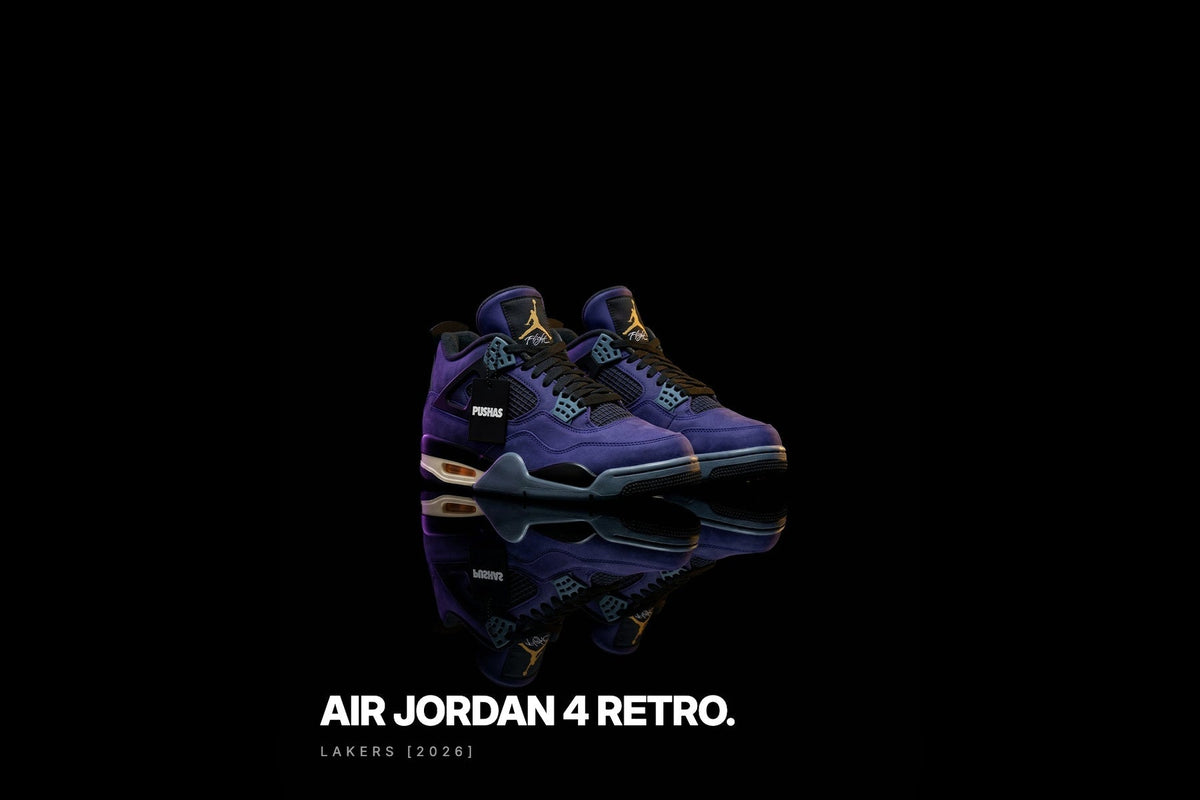 Air Jordan 4 Retro 'Lakers' Imperial Purple photographed by PUSHAS
