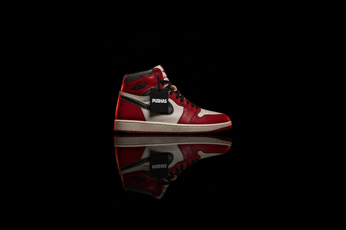 Air Jordan 1 Retro High OG 'Chicago Lost and Found' photographed by PUSHAS