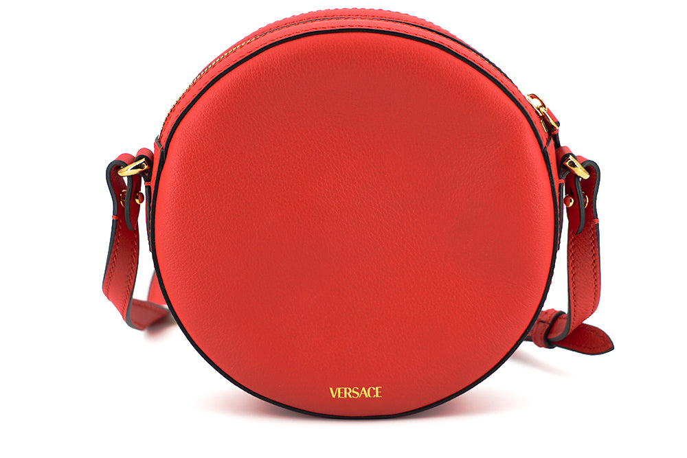 Versace Calf Leather Round Disc Shoulder Bag 'Red' – PUSHAS
