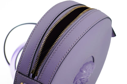 Versace Calf Leather Round Disco Shoulder Bag 'Purple'