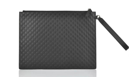 Gucci Leather Clutch Bag with Zipper Closure 'Black'
