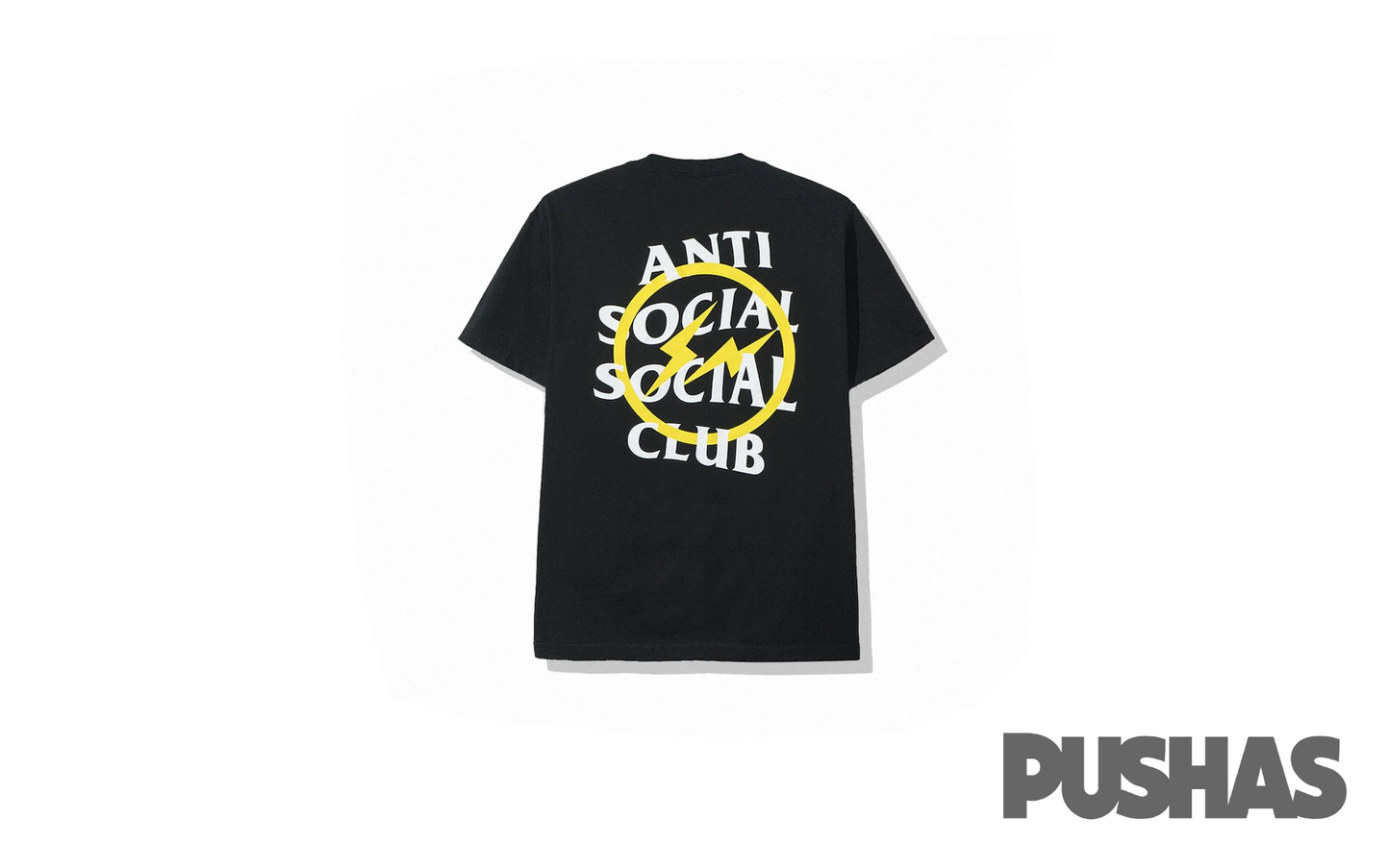 Anti Social Social Club x Fragment Yellow Bolt T-Shirt FW19 'Black'