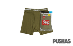 Supreme Hanes Boxer Briefs 2 Pack 'Olive' (2022)