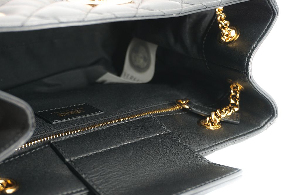 Versace Quilted Nappa Leather Medusa Tote Handbag 'Black'