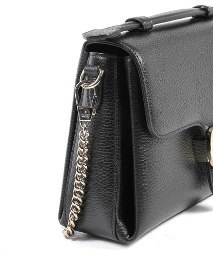 Gucci Leather Interlocking Chain Bag 'Black'