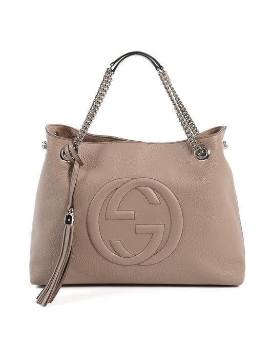 Gucci Women's Leather Tote Bag in Light brown