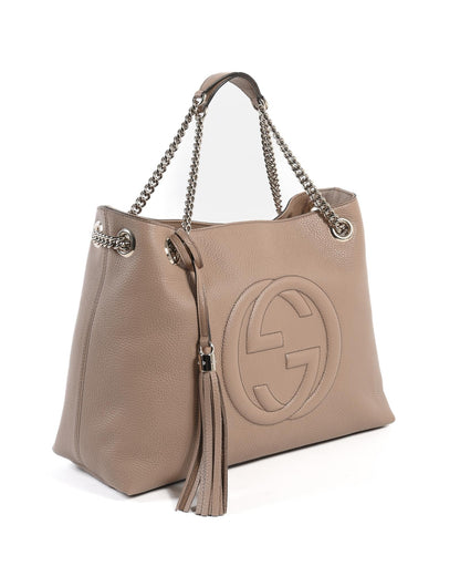Gucci Leather Tote Bag 'Light Brown'