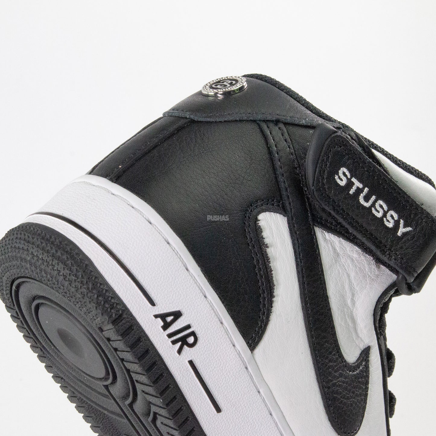 Nike Air Force 1 Mid Stussy 'Light Bone Black' (2022)