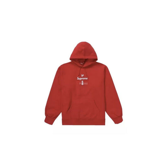 Supreme Cross Box Logo Hooded Sweatshirt 'Red' (2020)