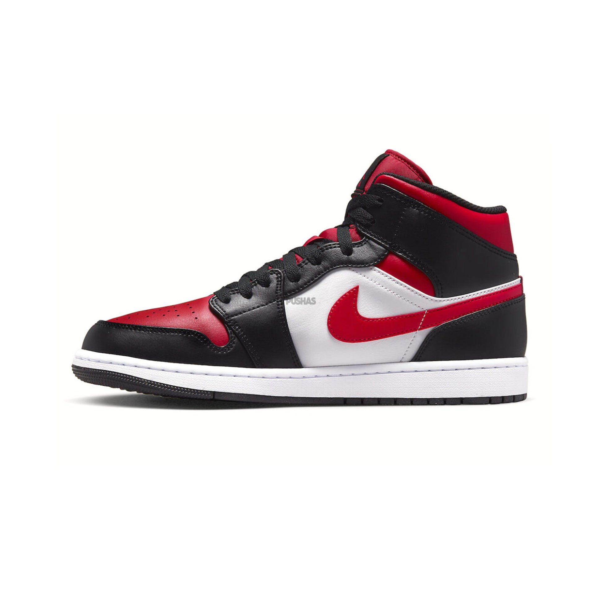 Air Jordan 1 Mid White Black Red 2022 PUSHAS