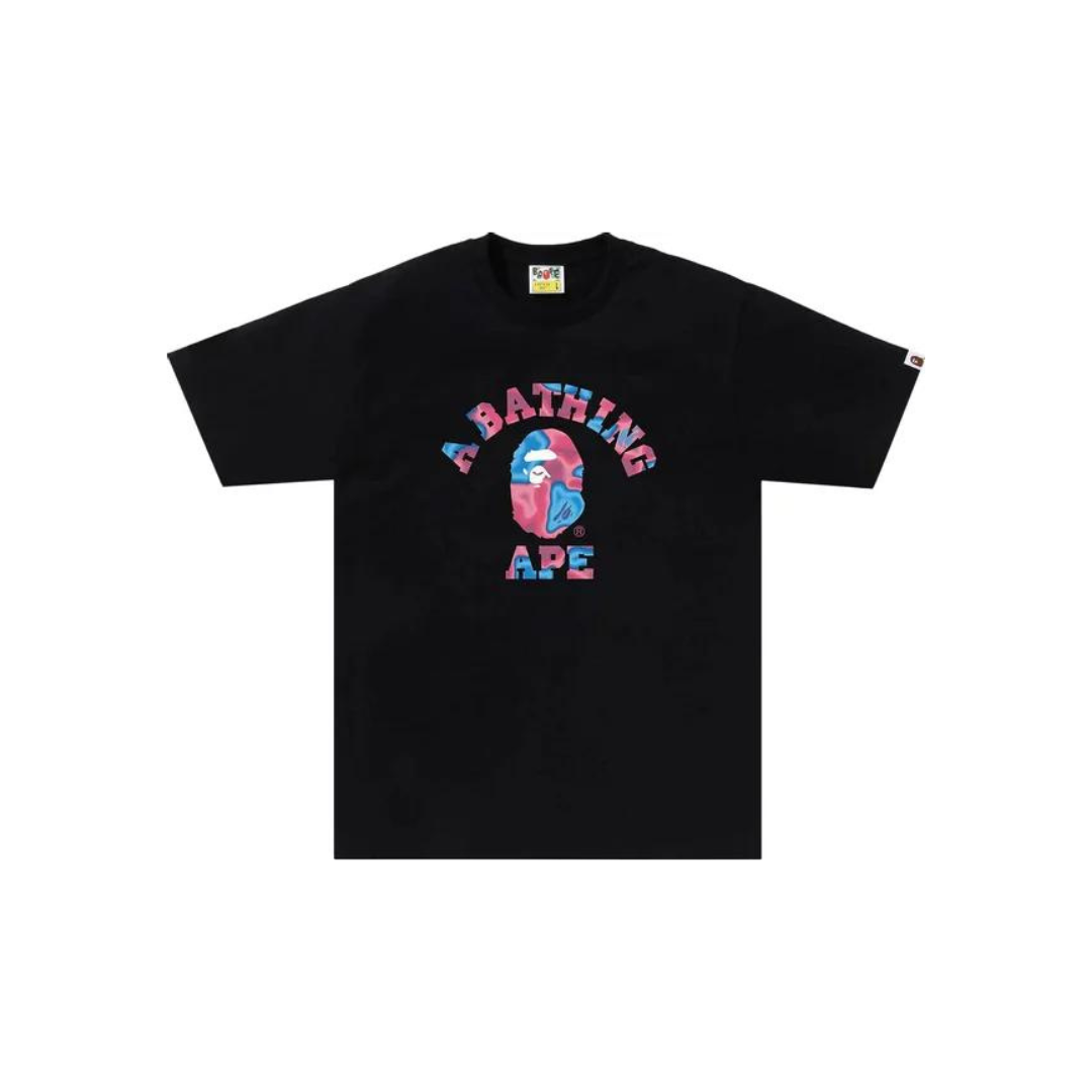 BAPE-Liquid-Camo-College-Tee-Black-Pink-2024