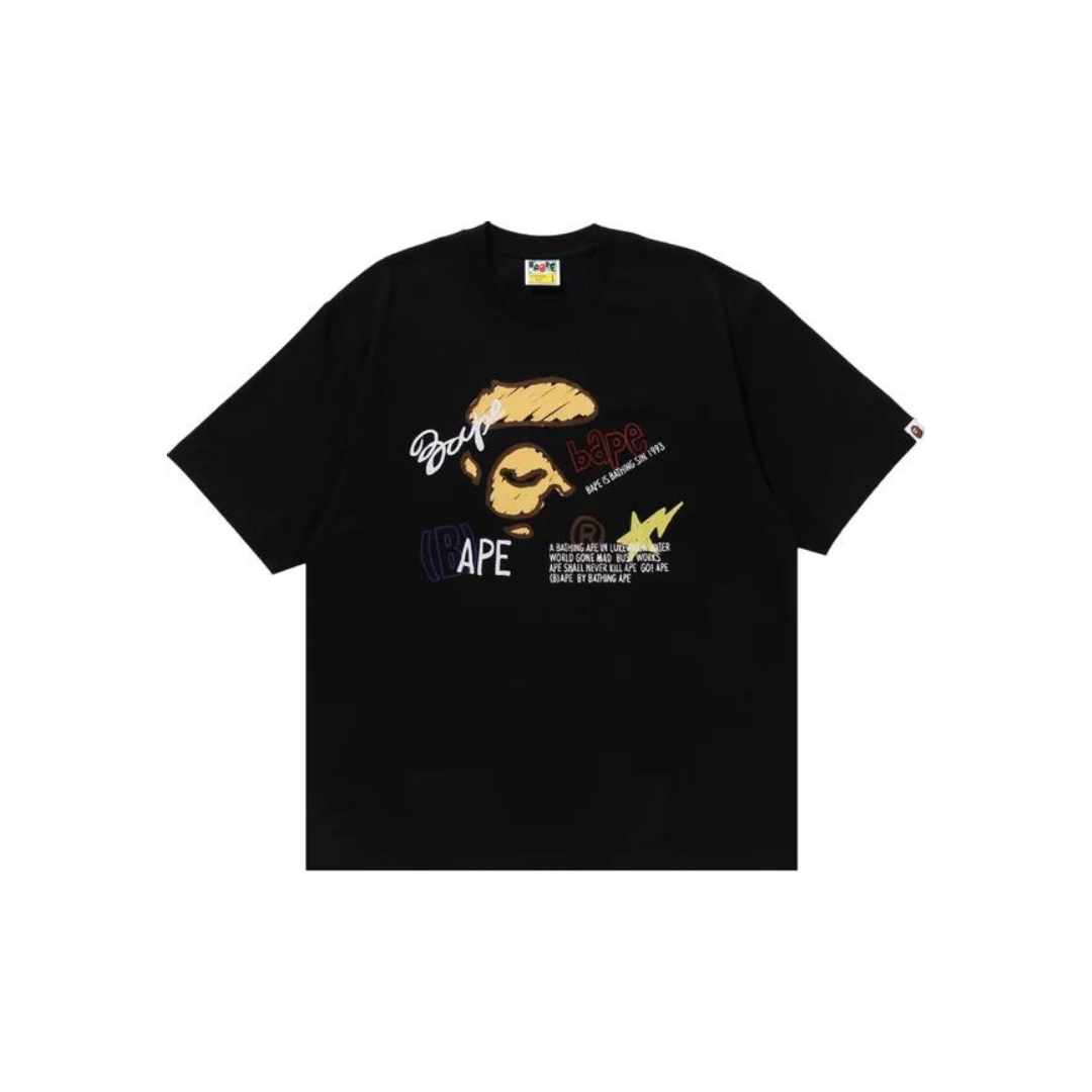 BAPE-Hand-Draw-Graphic-Relaxed-Fit-Tee-Black-2024