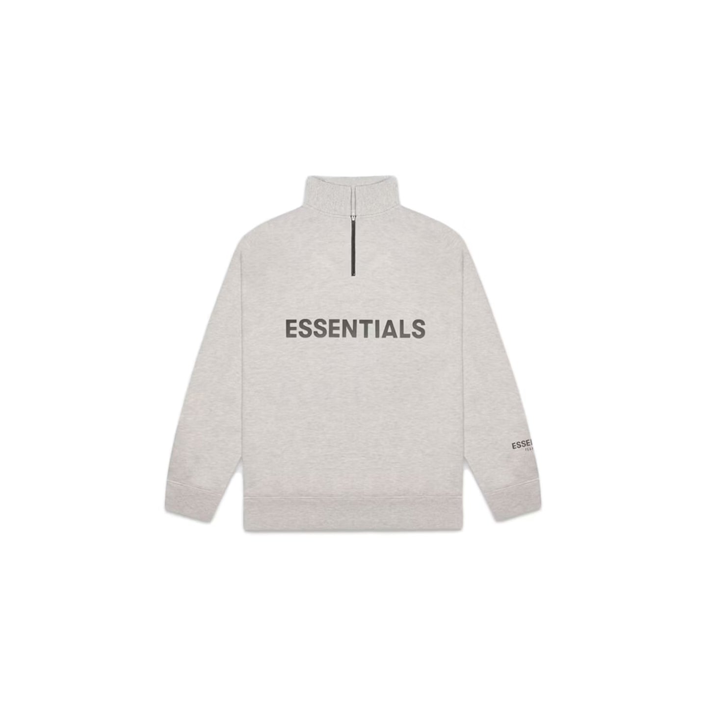 Fear of God Essentials Half Zip Pullover Sweater 'Oatmeal / Oatmeal Heather / Light Heather Oatmeal' (2021)