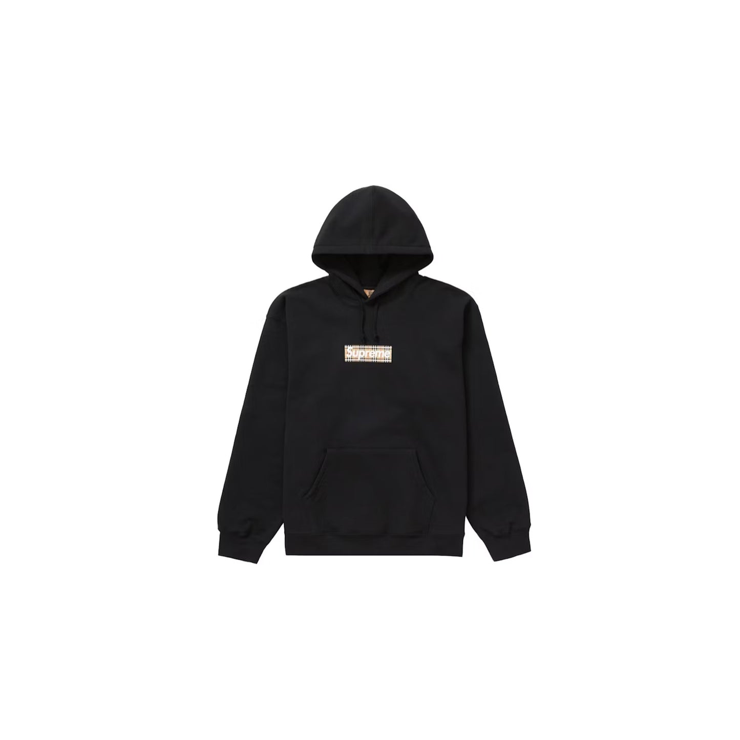 Supreme Burberry Box Logo Hooded Sweatshirt 'Black' (2022)