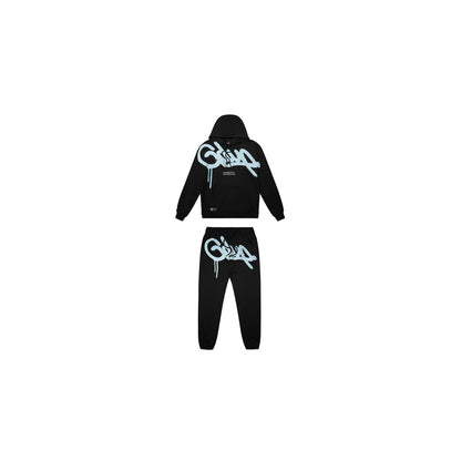 Geedup Handstyle Kids Tracksuit 'Black / Baby Blue' (2024)