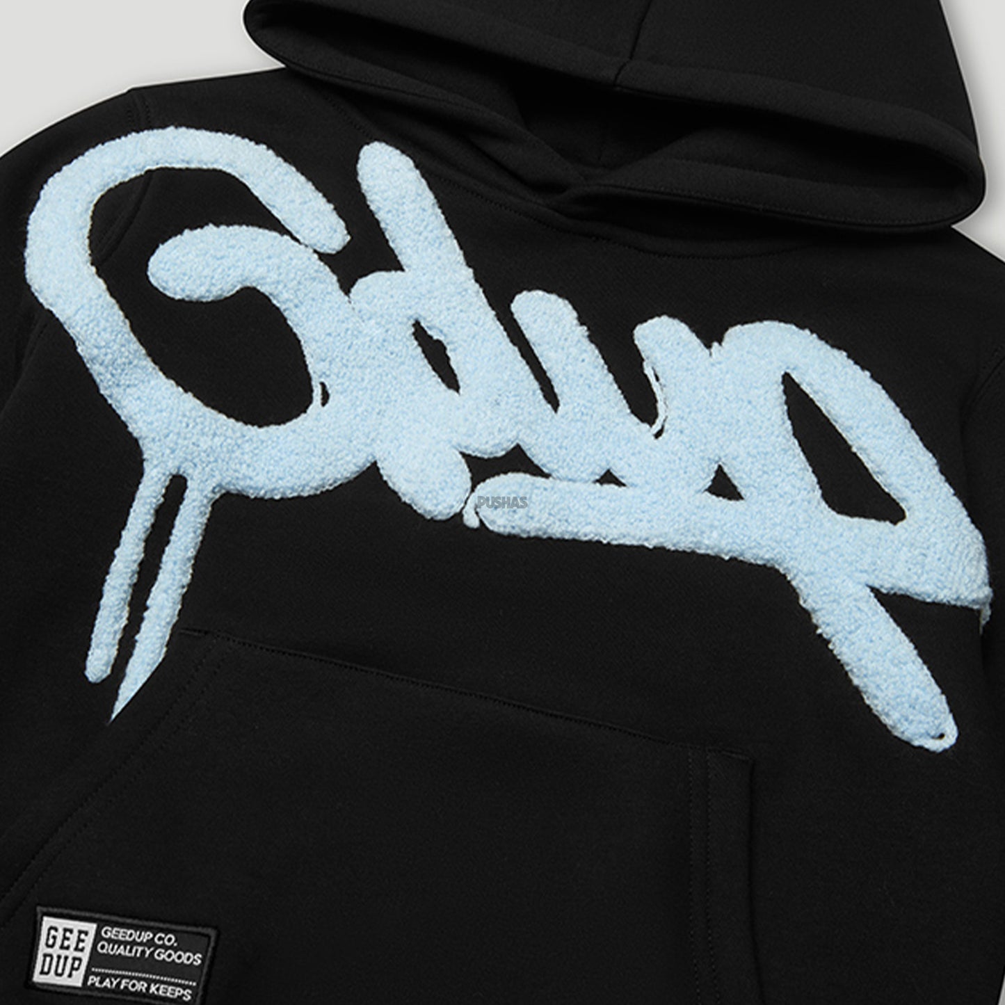 Geedup Handstyle Kids Tracksuit 'Black / Baby Blue' (2024)