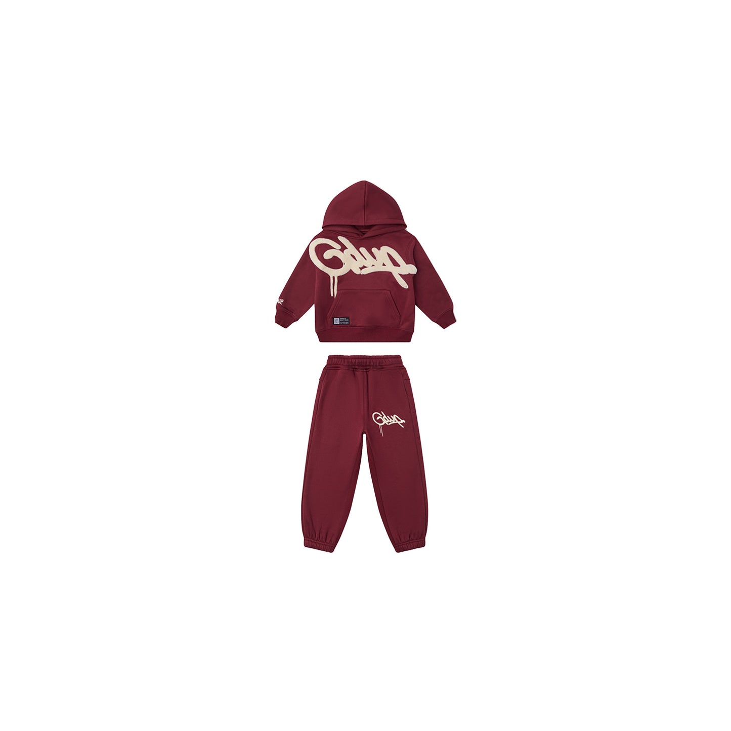 Geedup Handstyle Kids Tracksuit 'Maroon / Cream' (2024)