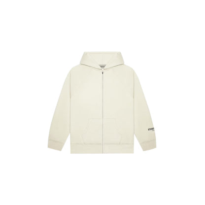 Fear of God Essentials Full Zip Up Hoodie Applique Logo 'Buttercream' (2020)