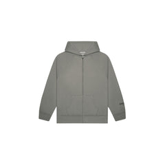 Fear of God Essentials Full Zip Up Hoodie Applique Logo 'Gray Flannel / Charcoal' (2020)