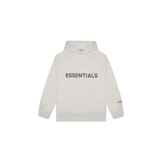 Fear of God Essentials 3D Silicon Applique Pullover Hoodie 'Light Heather Oatmeal' (2020)