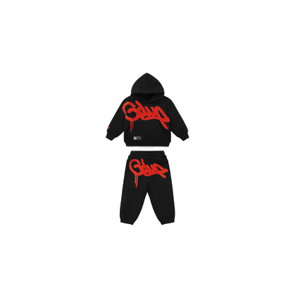 Geedup Handstyle Kids Tracksuit 'Black Burnt Orange' (2023)