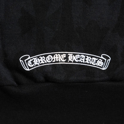 Chrome Hearts Cemetery Cross Print Zip Up Hoodie 'Black'