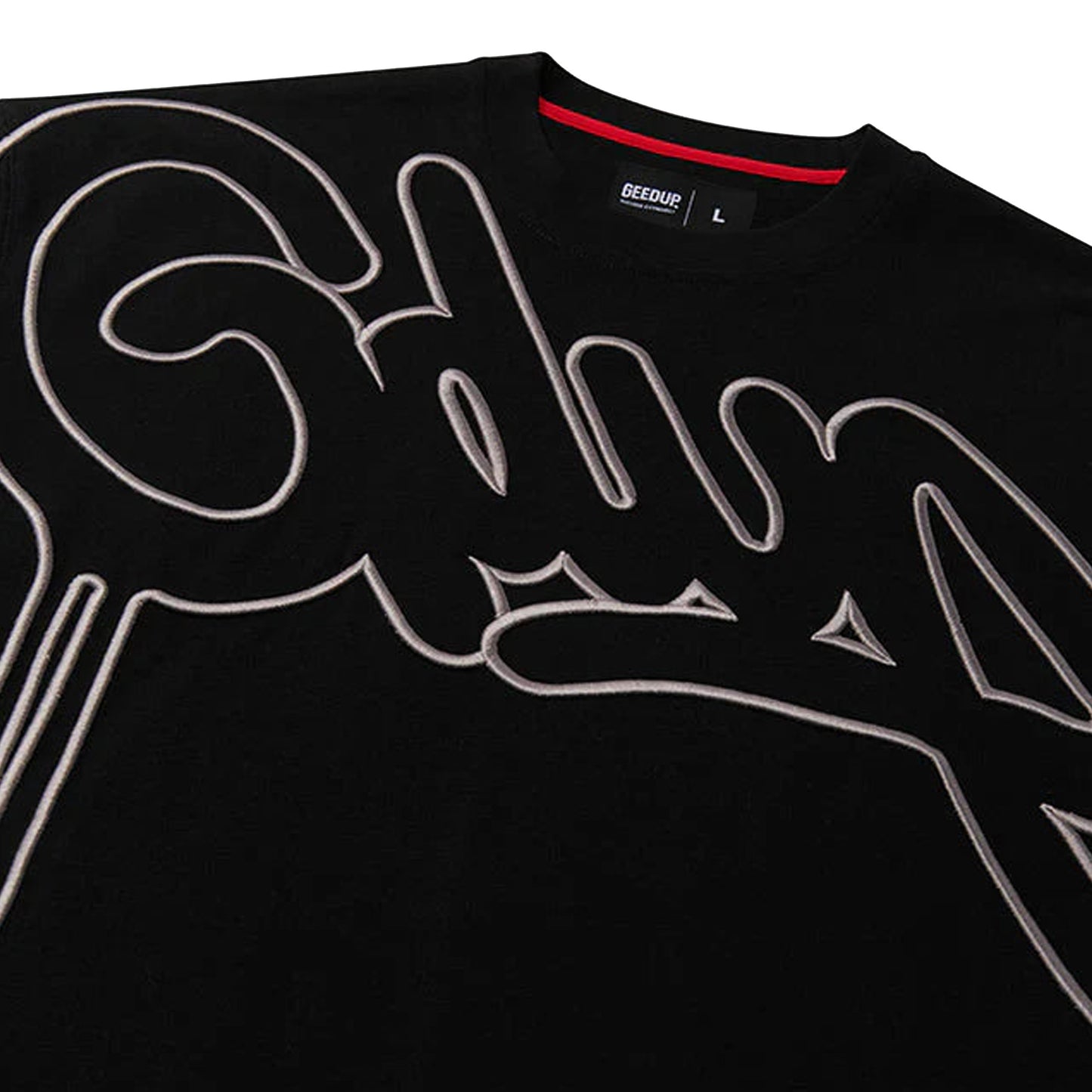 Geedup Handstyle Logo T-Shirt 'Black / Grey'