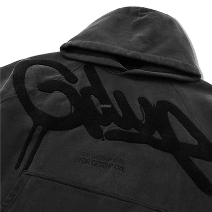 Geedup Handstyle Hoodie 'Vintage Washed Black' (2024)